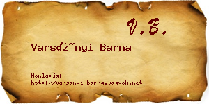 Varsányi Barna névjegykártya