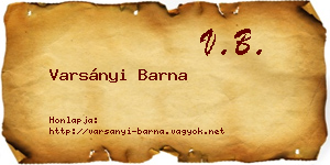 Varsányi Barna névjegykártya